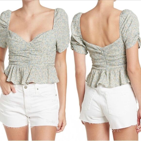 ASTR Blue Ditsy Floral Top NWT Size XL - Picture 2 of 6